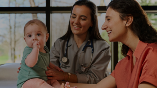 Endeavor Health - Baby with clinician and mother